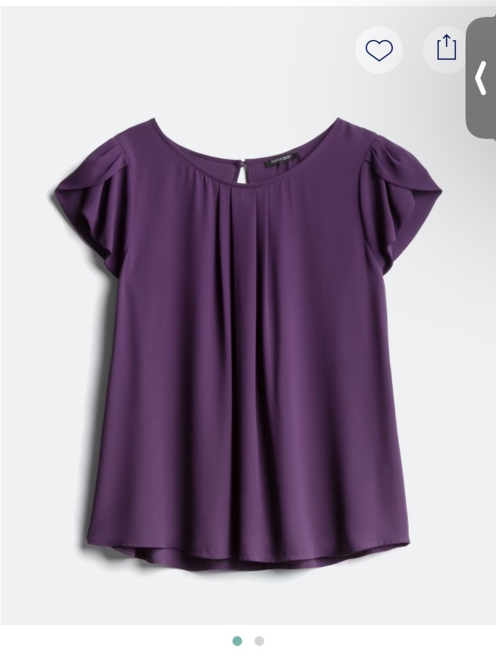 Papermoon Purple Flutter Sleeve Pleated Top